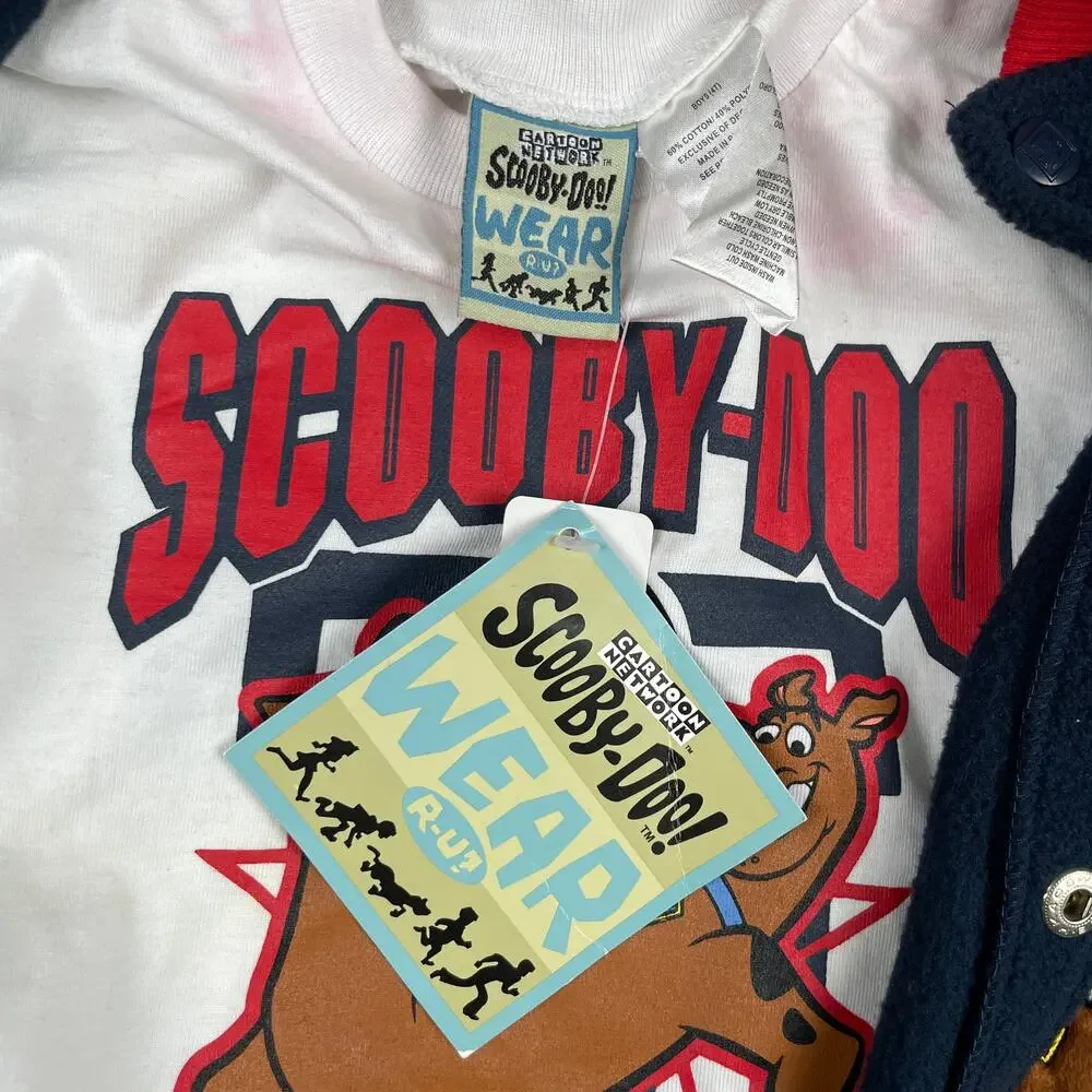 Vintage 90s Scooby Doo Soccer Mania Boys Navy Snap 2Pc Shirt & Jacket Set 4T - Picture 8 of 12